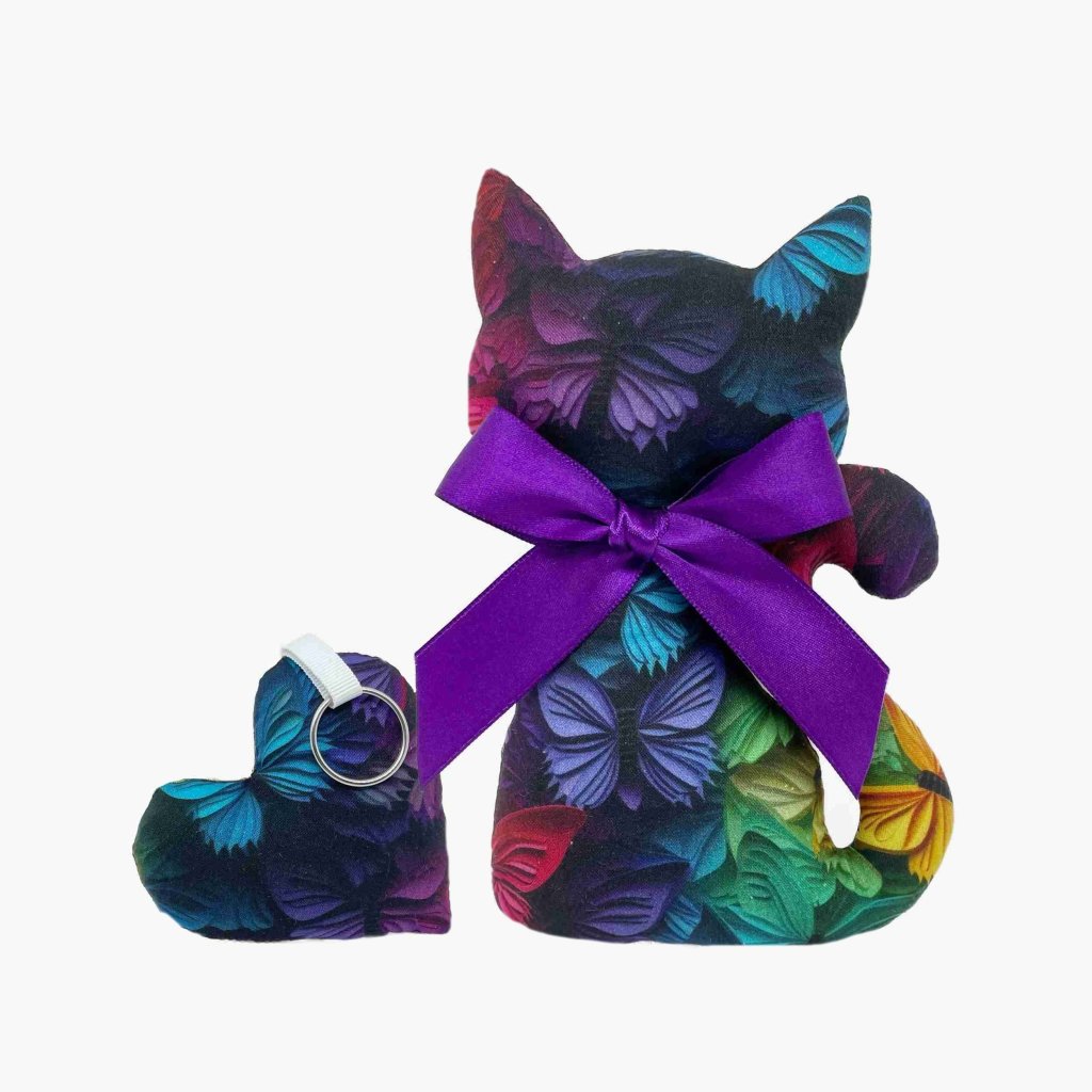 Set of cat and heating pad with lavender - 3D butterfly digital printing