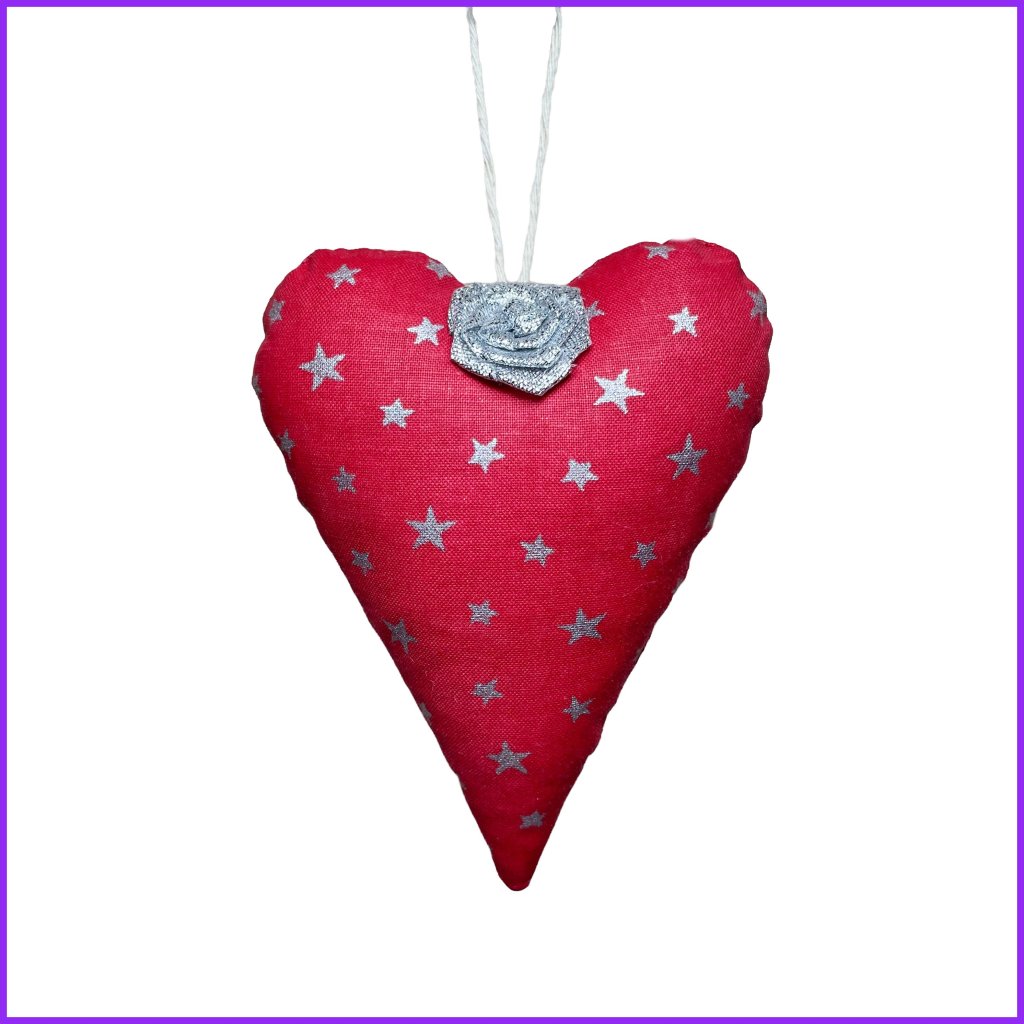 Fabric Christmas heart2