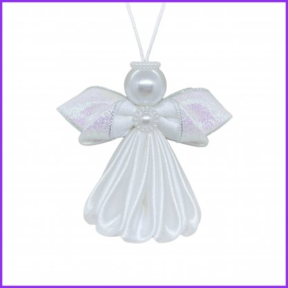 Angel kanzashi - white