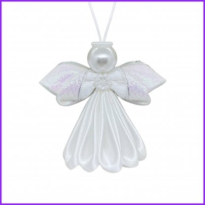 Angel kanzashi - white