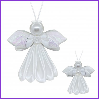 Angel kanzashi - white