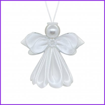 Angel kanzashi - white