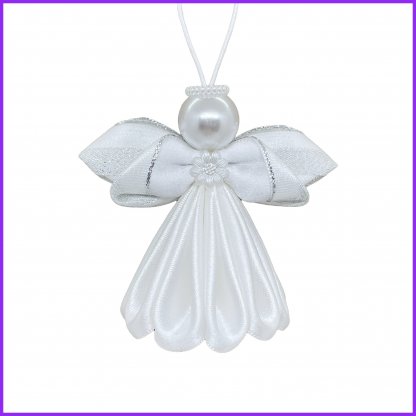 Angel kanzashi - white