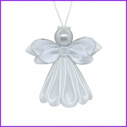 Angel kanzashi - white