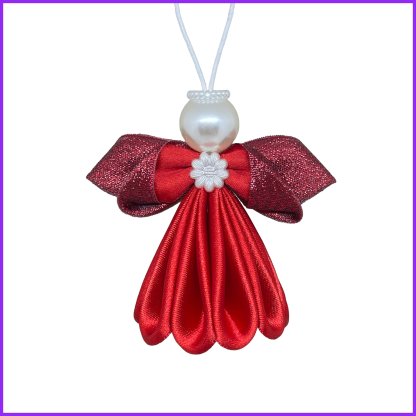 Angel kanzashi - red