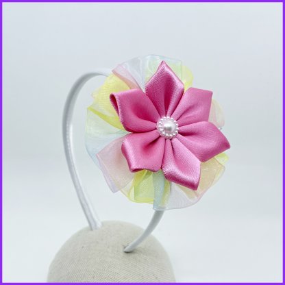 Headband with flower 2in1 - rainbow2