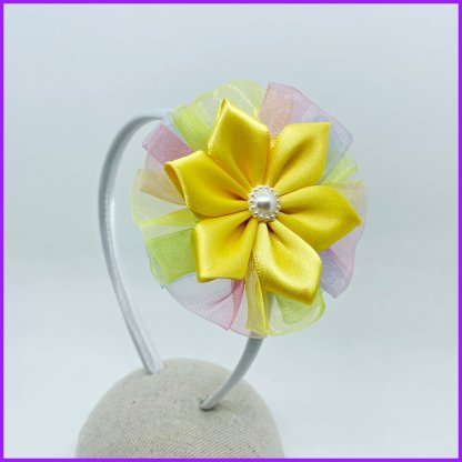 Headband with flower 2in1 - rainbow2