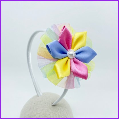 Headband with flower 2in1 - rainbow2