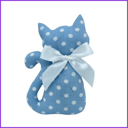 Cat with levender - light blue polka dot