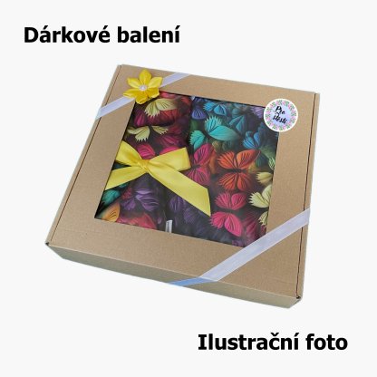 Sada kočky a nahřívacího polštářku s levandulí - 3D motýlci digi tisk 2