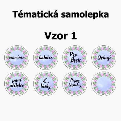 Sada kočky a nahřívacího polštářku s levandulí - růžičky s razítky na režné