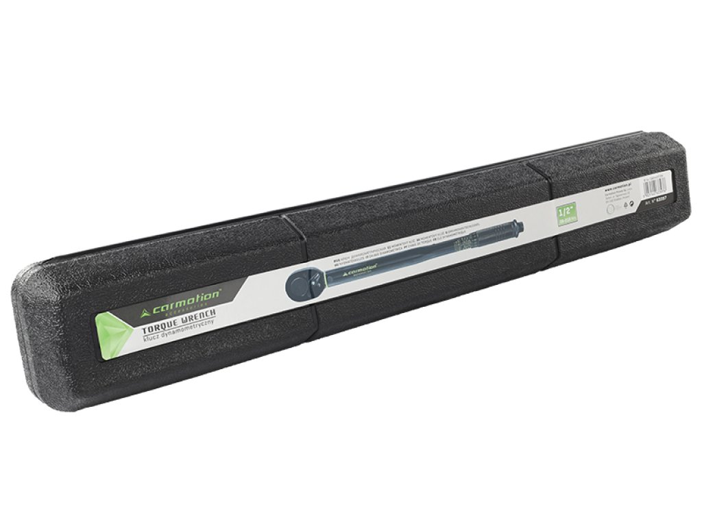 Momentový klíč 28-210 Nm, 1/2" + nástrčné klíče 17, 19 a 21 mm + prodloužení 125 mm, kalibrační certifikát