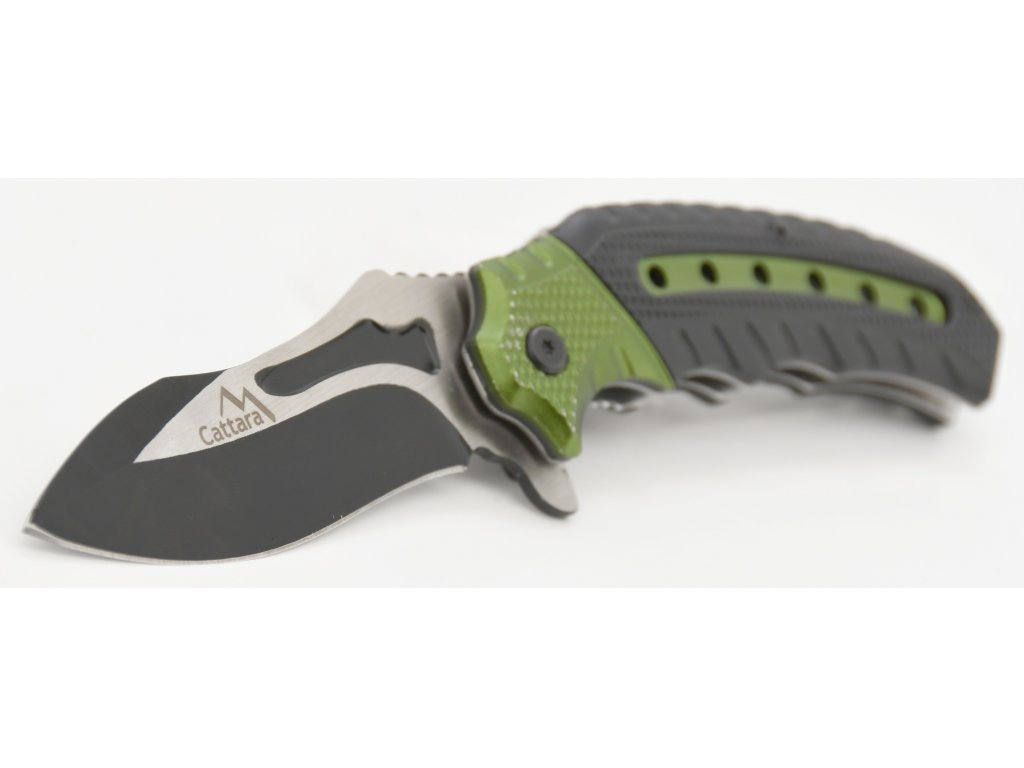Cattara Nůž zavírací COBRA 20cm s pojistkou zelená-černá