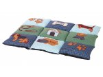 Trixie Barevná měkká podložka PATCHWORK 80 x 55 cm, protiskluzová, - modro/zelená