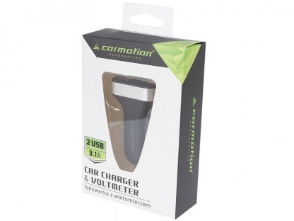 Carmotion CL nabíječka 2x USB 2,1A max. DC 12-24V s voltmetr