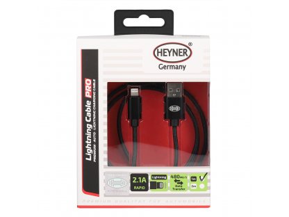 Kabel rychlonabíjecí HEYNER USB černý 1m