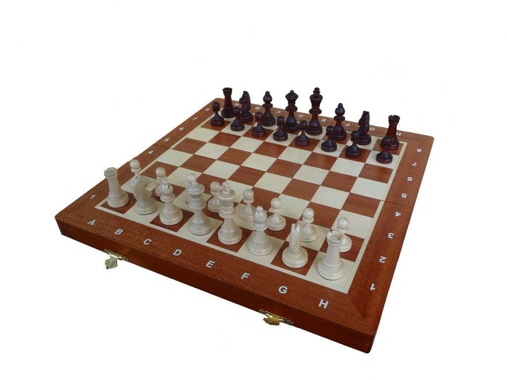 ŠACHOVÁ SOUPRAVA - Velké magnetické dřevěné šachy  - světlé dřevo