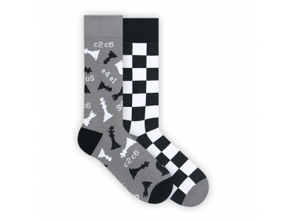 Šachové ponožky - velikost M (40-43)