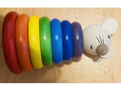 Dřevěné hračky - Skládačka myška
