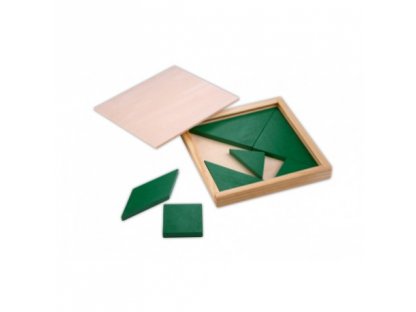 Dřevěné hračky -Tangram - barva zelený