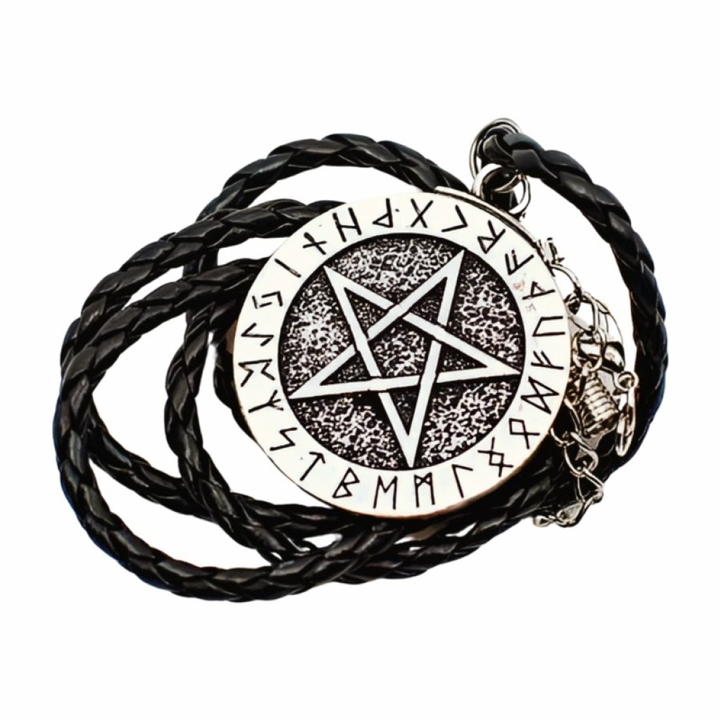 Přívěsek Vikingský PENTAGRAM s runami 3 cm