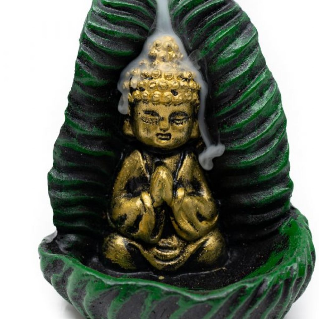 Fontána Tekoucí dým MINI BUDDHA v listu