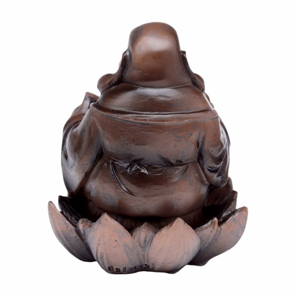 Fontána Tekoucí dým ŠTASTNÝ BUDDHA (HOTEI) v lotusu