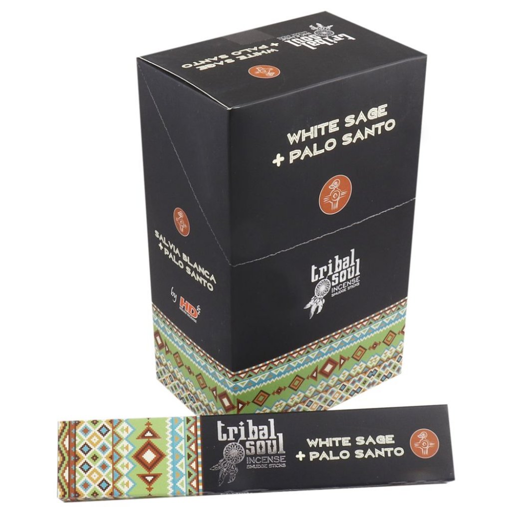 PALO SANTO BÍLÁ ŠALVĚJ vonné tyčinky Tribal Soul 15 g