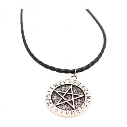 Přívěsek Vikingský PENTAGRAM s runami 3 cm