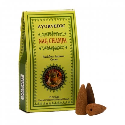 NAG CHAMPA vonné kužely Tekoucí dým Ayurvedic 10 ks