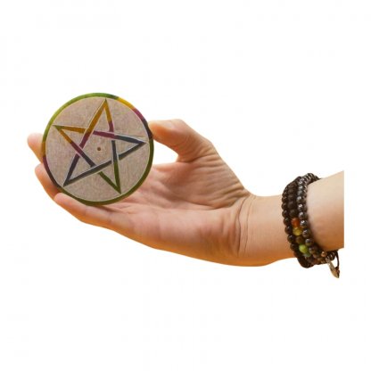 Stojan na vonné tyčinky PENTAGRAM mastek 8 cm