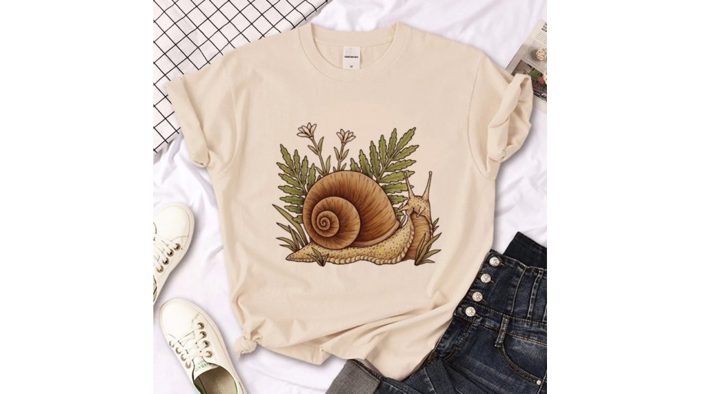 Damen-T-Shirt mit Schnecke XXL, verschiedene Drucke