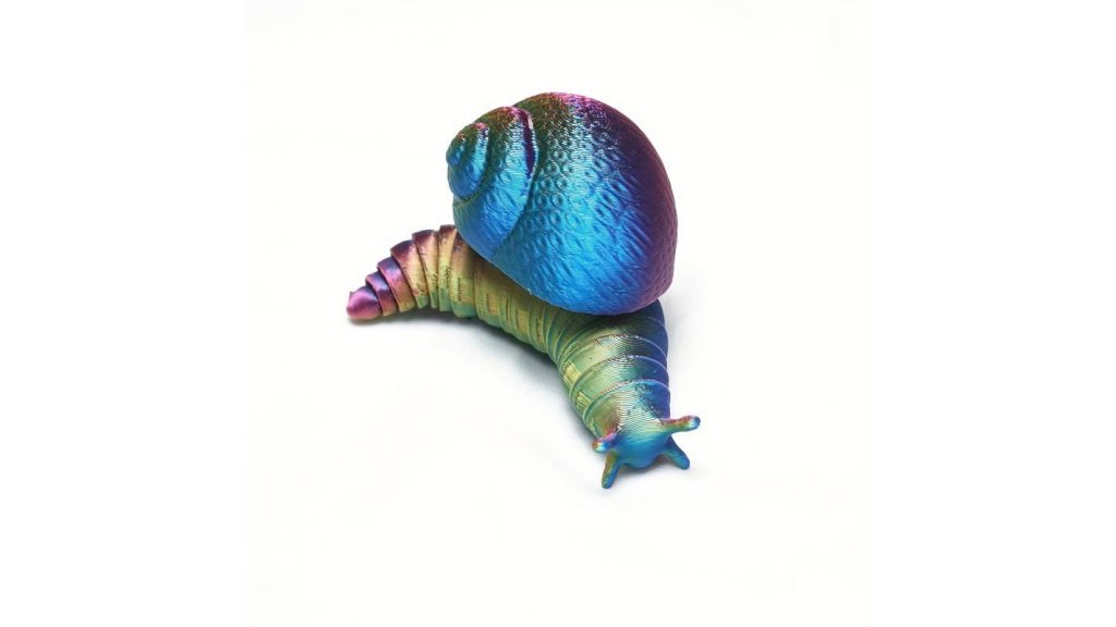 Figur mit Knöcheln, 3D-Druck, Regenbogenschnecke