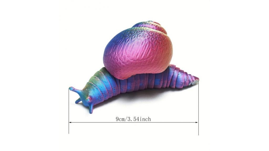 Figura con nocche, stampa 3D, lumaca arcobaleno