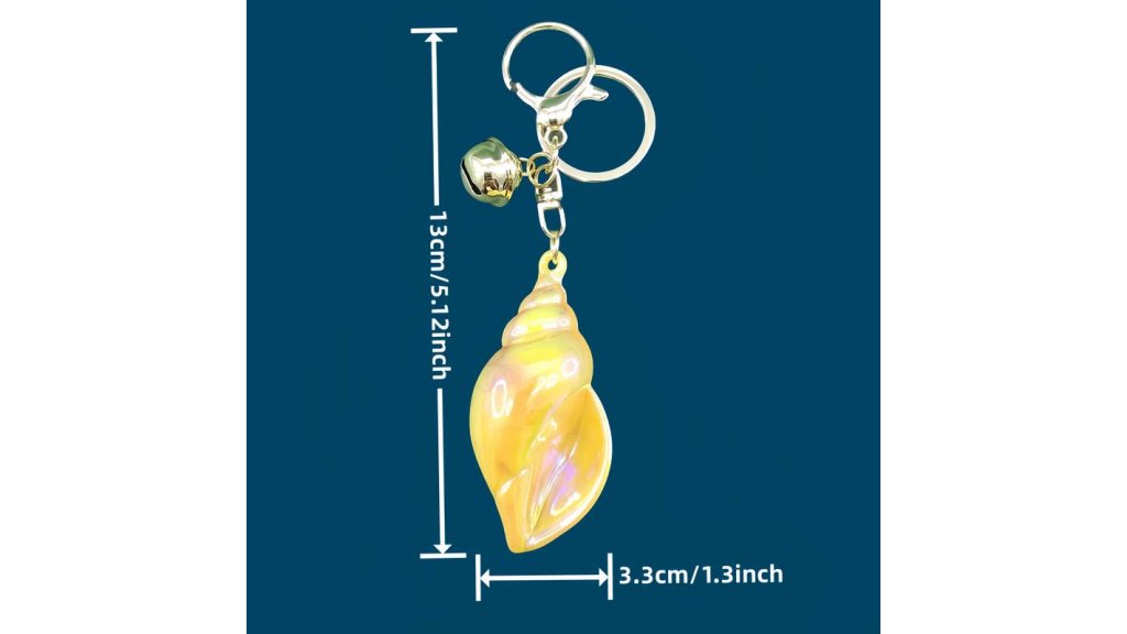 Iridescent keyring shell with bell