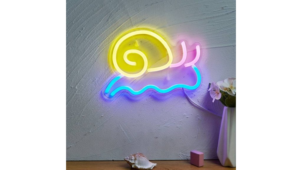 LED neon wall or table decoration SNAIL, USB power supply