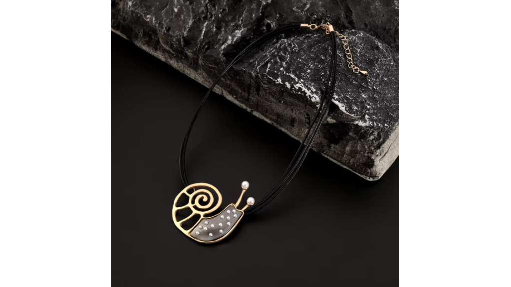 Necklace with large snail pendant