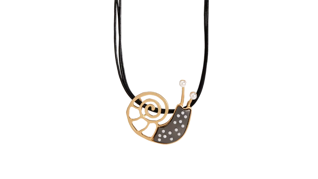 Necklace with large snail pendant