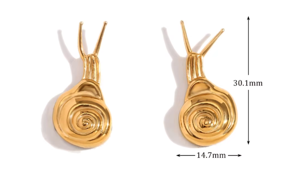 Edelstahl-Ohrringe - hängende Schnecken