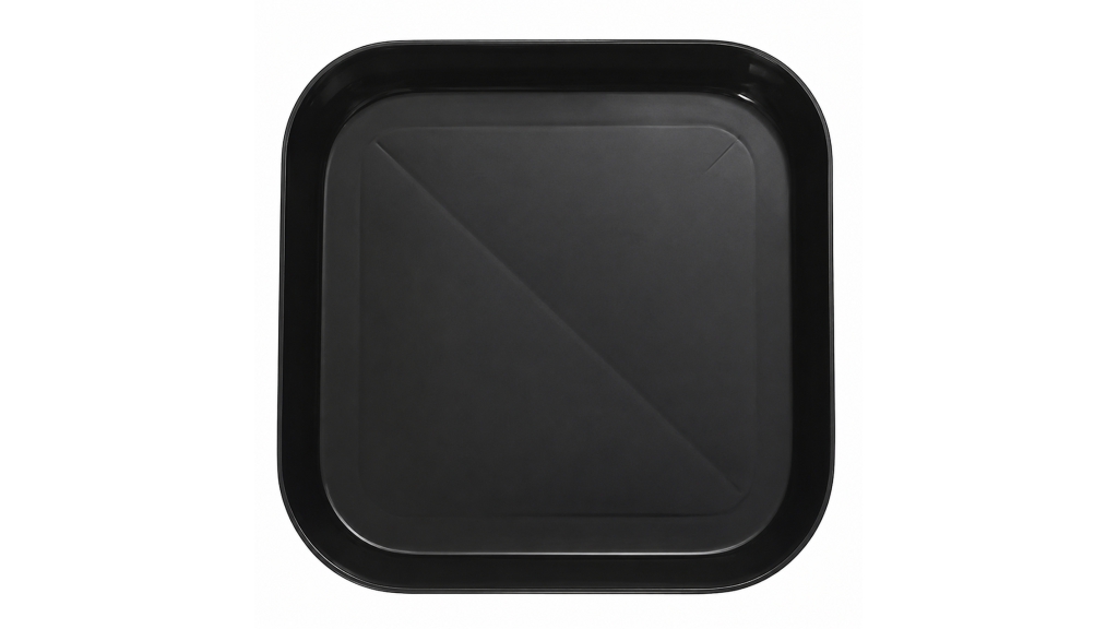 Quadratischer Kunststoffteller – schwarz