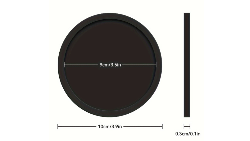 Assiette plate en silicone, diamètre 10 cm – noir/gris