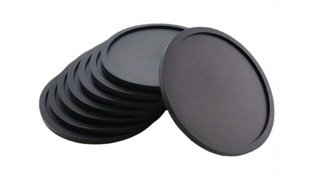 Assiette plate en silicone, diamètre 10 cm – noir/gris
