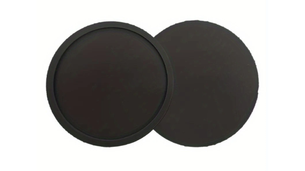 Assiette plate en silicone, diamètre 10 cm – noir/gris