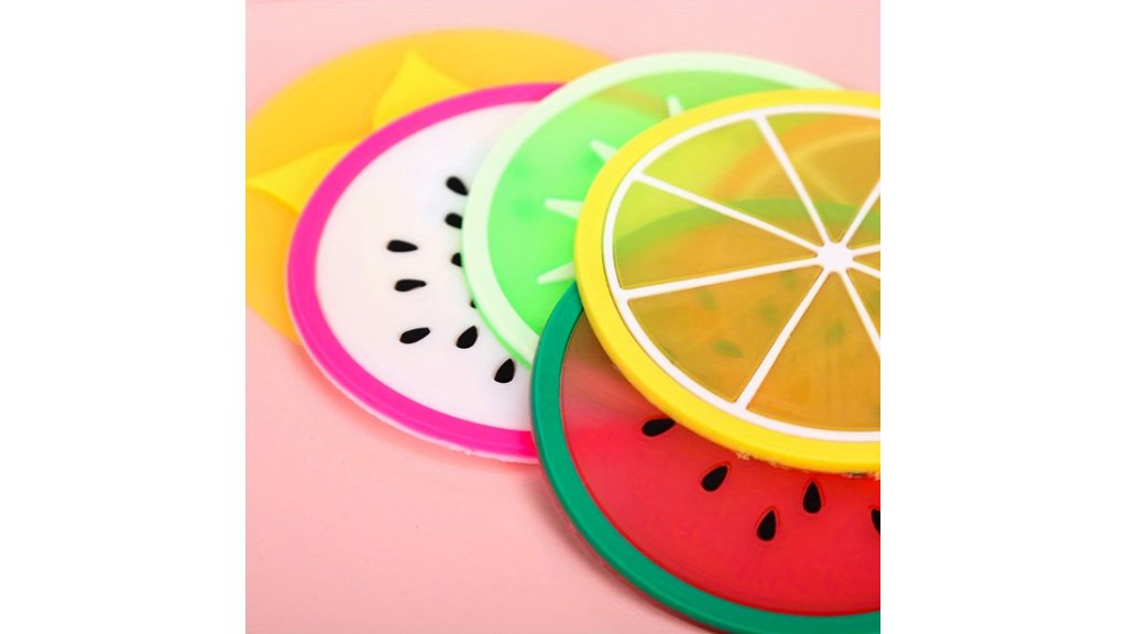 Assiette plate en silicone, diamètre 8,5 cm – différents motifs de fruits