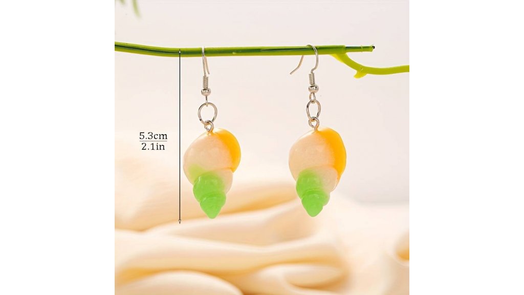 Three-colour Boho shell earrings 