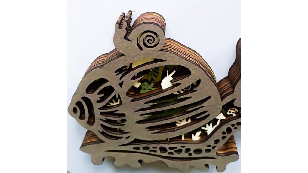 Carved wooden decoration snail 