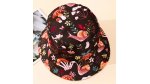 Women's hat with snail and mushroom print