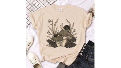 Damen-T-Shirt mit Schnecke XXL, verschiedene Drucke