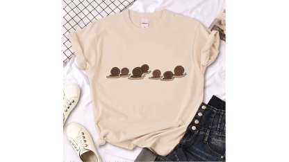 Women's T-shirt with snail XXL, various prints 2