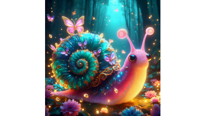 Diamond painting 5D DIY – snail with butterflies